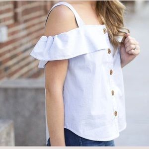 Anthropologie Maeve Cold Shoulder Tank